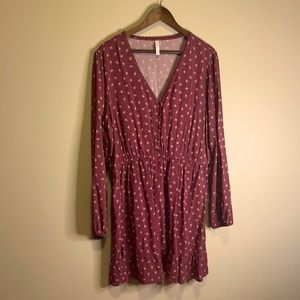 Xhilaration Size XXL Mauve Boho Print Dress